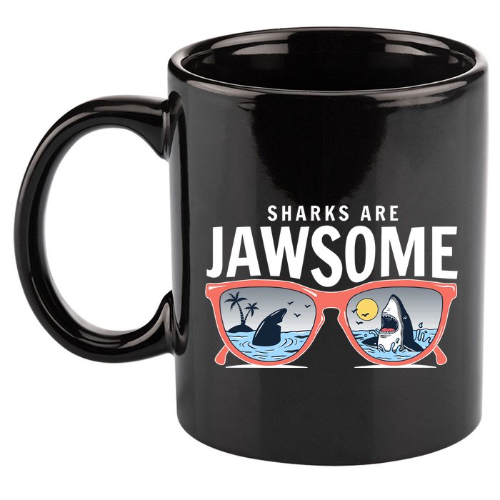 Sharks Are Jawsome Sunglasses Beach Ocean Week 11oz C Handle Ceramic Mug