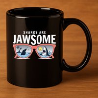 Sharks Are Jawsome Sunglasses Beach Ocean Week 11oz C Handle Ceramic Mug