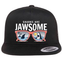 Sharks Are Jawsome Sunglasses Beach Ocean Week Flatbill Hat