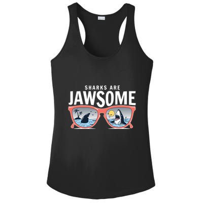 Sharks Are Jawsome Sunglasses Beach Ocean Week Ladies PosiCharge Competitor Racerback Tank