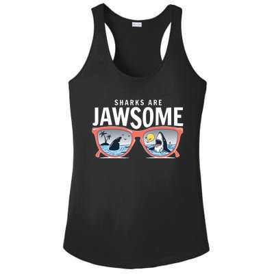 Sharks Are Jawsome Sunglasses Beach Ocean Week Ladies PosiCharge Competitor Racerback Tank