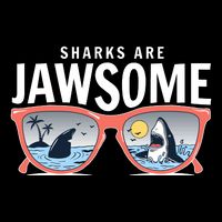 Sharks Are Jawsome Sunglasses Beach Ocean Week Cropped Pullover Crew