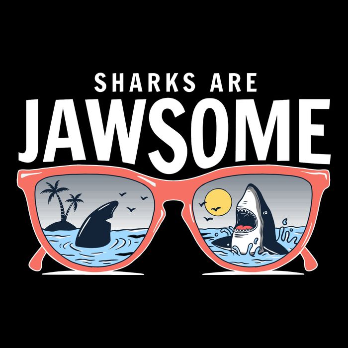 Sharks Are Jawsome Sunglasses Beach Ocean Week Cropped Pullover Crew