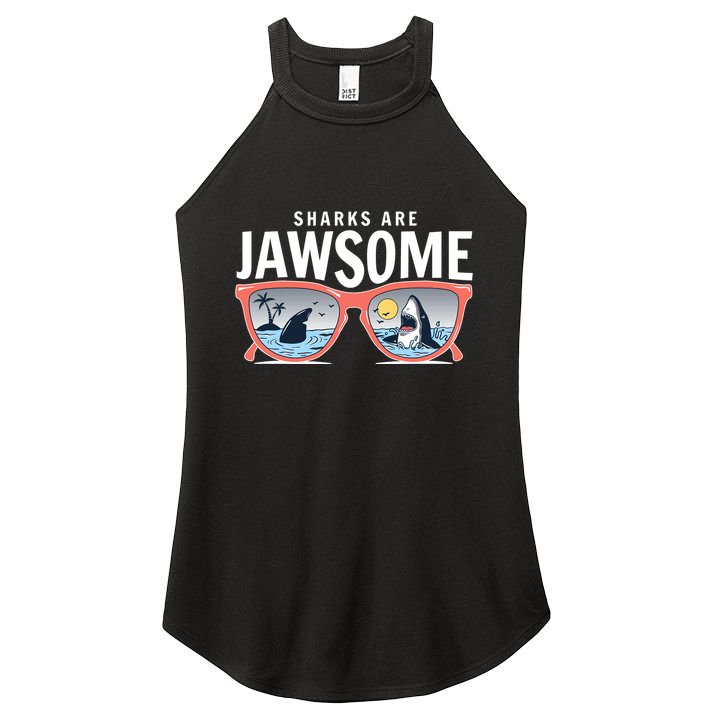 Sharks Are Jawsome Sunglasses Beach Ocean Week Women's Perfect Tri Rocker Tank