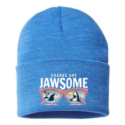 Sharks Are Jawsome Sunglasses Beach Ocean Week Sustainable Knit Beanie
