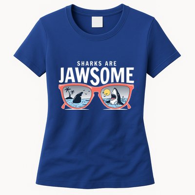 Sharks Are Jawsome Sunglasses Beach Ocean Week Womens T-Shirt