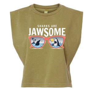 Sharks Are Jawsome Sunglasses Beach Ocean Week Garment-Dyed Women's Muscle Tee