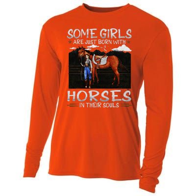 Some Are Just Born With Horses In Their Souls Cooling Performance Long Sleeve Crew