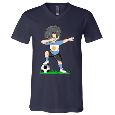 Soccer Argentina Jersey Argentinian Flag V-Neck T-Shirt