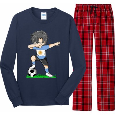 Soccer Argentina Jersey Argentinian Flag Long Sleeve Pajama Set