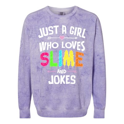 Slime And Jokes Funny Gift Gift Colorblast Crewneck Sweatshirt