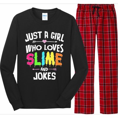 Slime And Jokes Funny Gift Gift Long Sleeve Pajama Set