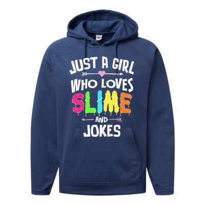 Slime And Jokes Funny Gift Gift Performance Fleece Hoodie