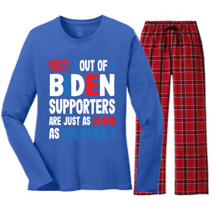 Supporters Are Just As Stupid The Other 2 Gift Women's Long Sleeve Flannel Pajama Set 