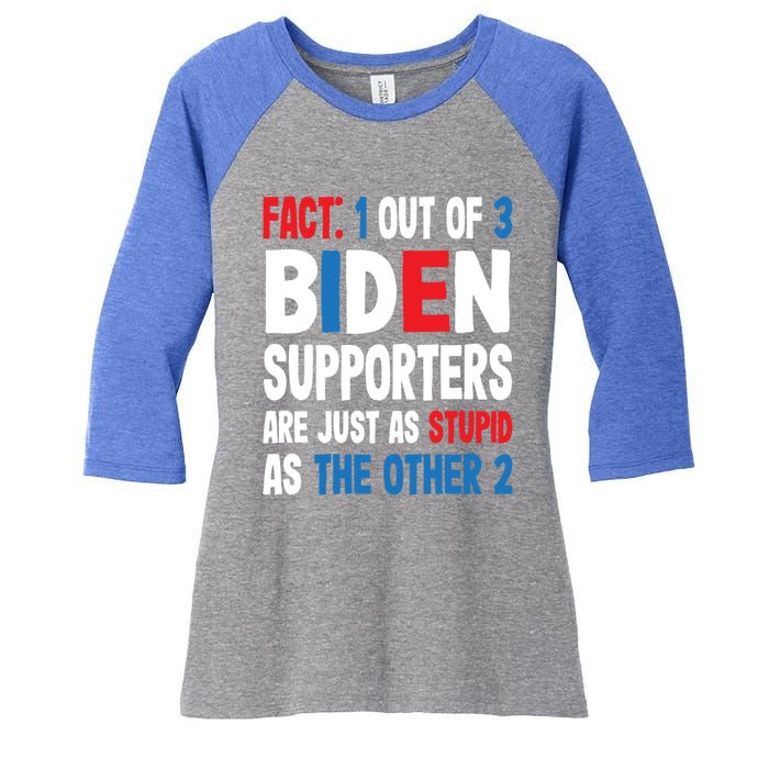 Supporters Are Just As Stupid The Other 2 Gift Women's Tri-Blend 3/4-Sleeve Raglan Shirt