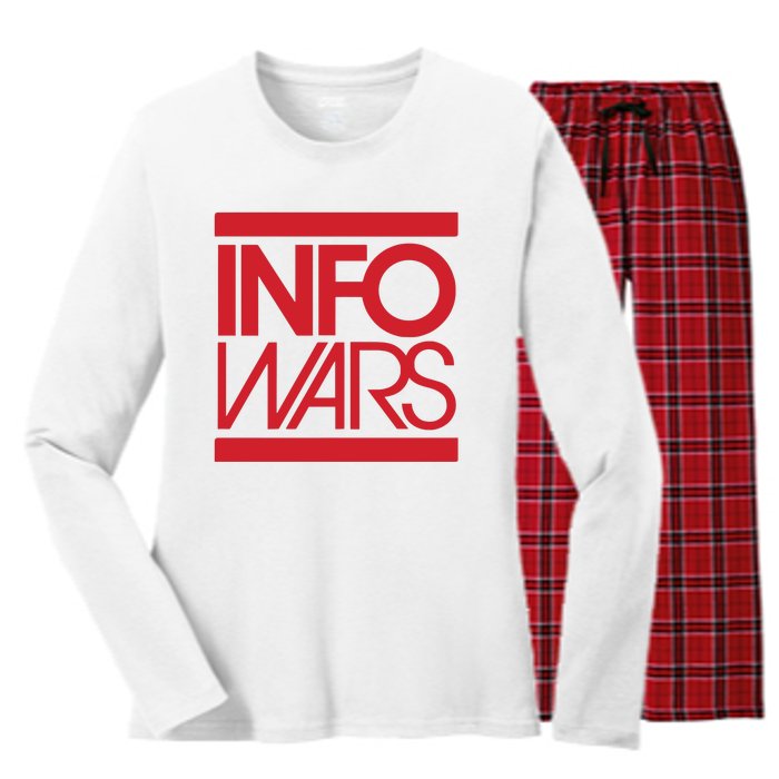 Save Alex Jones Broadcast Limited Edition Fundraiser Info Wars Women's Long Sleeve Flannel Pajama Set 