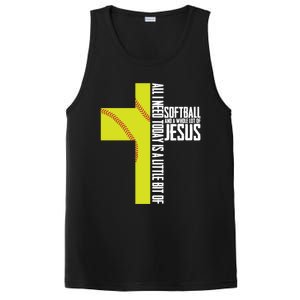 Softball And Jesus Gift Sport Religious PosiCharge Competitor Tank