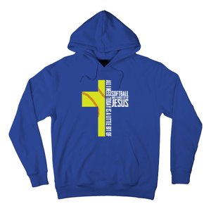 Softball And Jesus Gift Sport Religious Hoodie