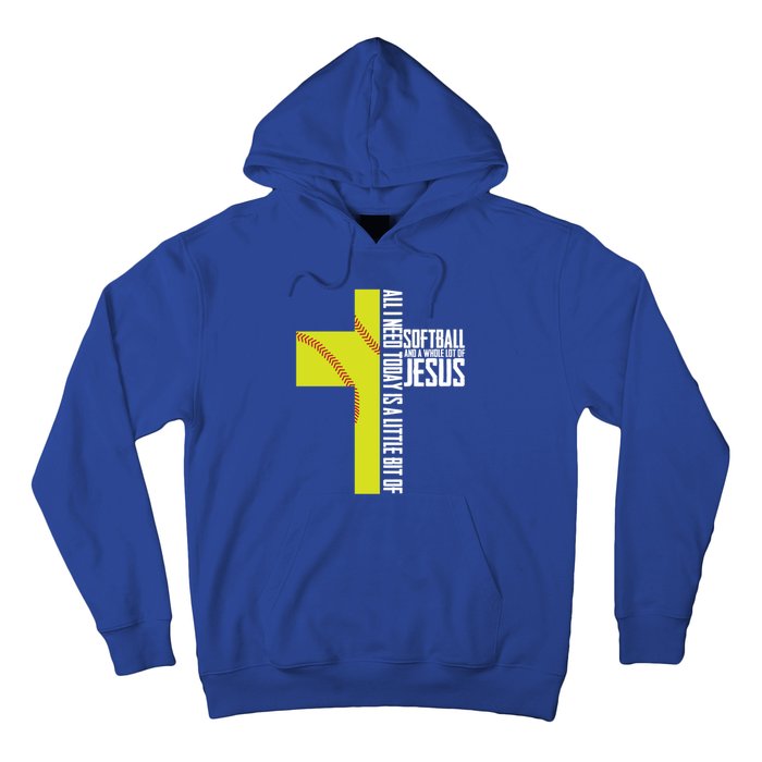 Softball And Jesus Gift Sport Religious Hoodie