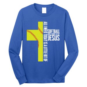 Softball And Jesus Gift Sport Religious Long Sleeve Shirt