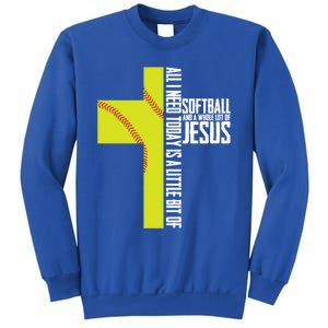 Softball And Jesus Gift Sport Religious Sweatshirt