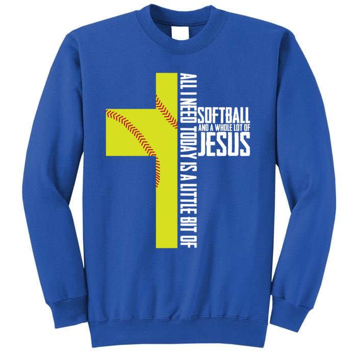 Softball And Jesus Gift Sport Religious Sweatshirt