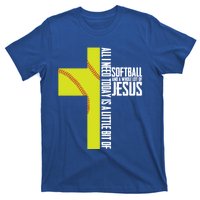 Softball And Jesus Gift Sport Religious T-Shirt