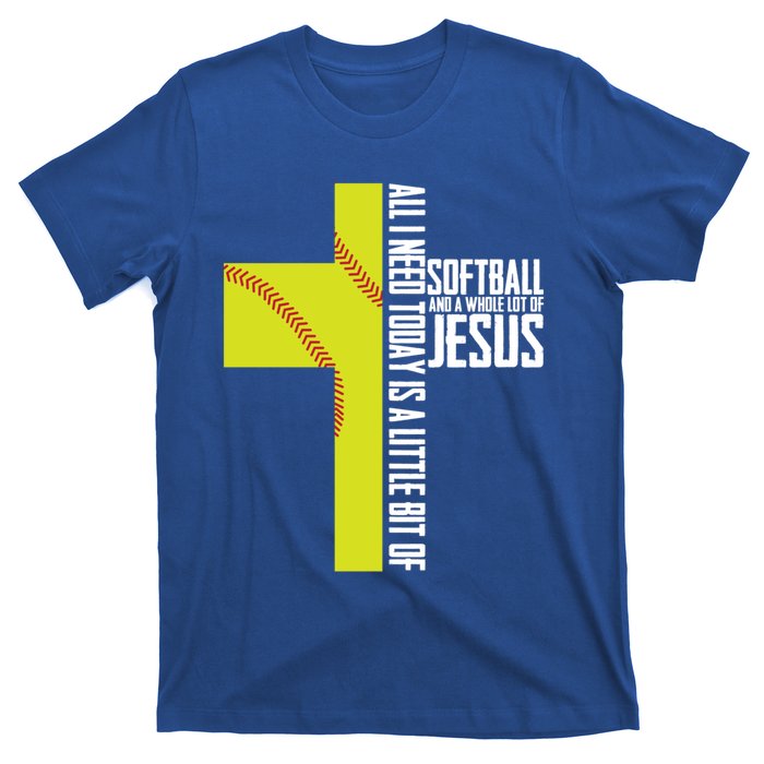 Softball And Jesus Gift Sport Religious T-Shirt