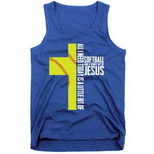 Softball And Jesus Gift Sport Religious Tank Top