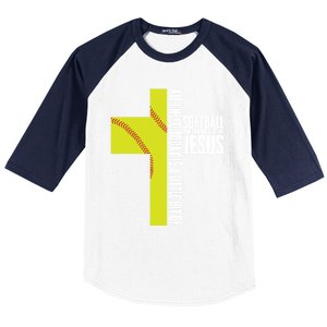 Softball And Jesus Gift Sport Religious Baseball Sleeve Shirt