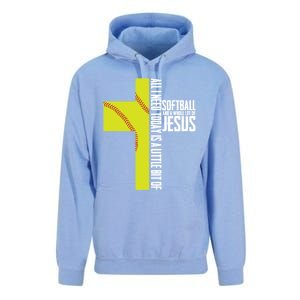 Softball And Jesus Gift Sport Religious Unisex Surf Hoodie