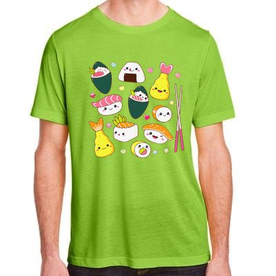 Sushi Anime Kawaii Set Japanese Food Lover  Adult ChromaSoft Performance T-Shirt