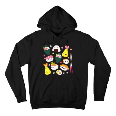 Sushi Anime Kawaii Set Japanese Food Lover  Hoodie