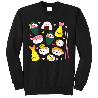 Sushi Anime Kawaii Set Japanese Food Lover  Sweatshirt