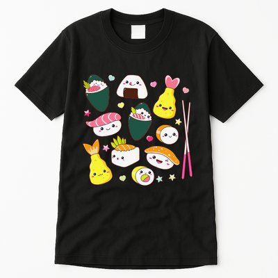 Sushi Anime Kawaii Set Japanese Food Lover  Tall T-Shirt