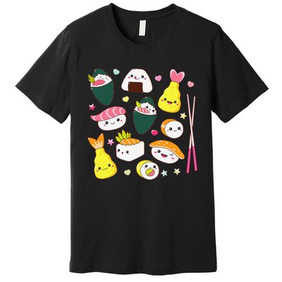 Sushi Anime Kawaii Set Japanese Food Lover  Premium T-Shirt