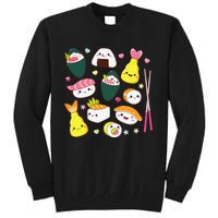 Sushi Anime Kawaii Set Japanese Food Lover  Tall Sweatshirt