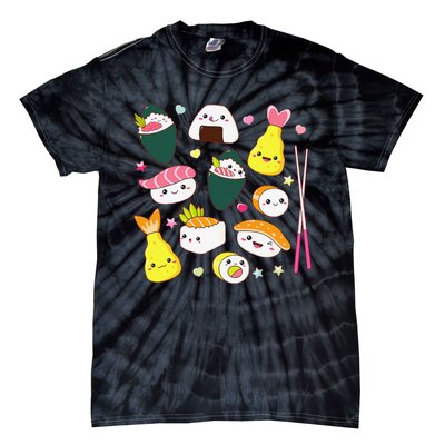 Sushi Anime Kawaii Set Japanese Food Lover  Tie-Dye T-Shirt