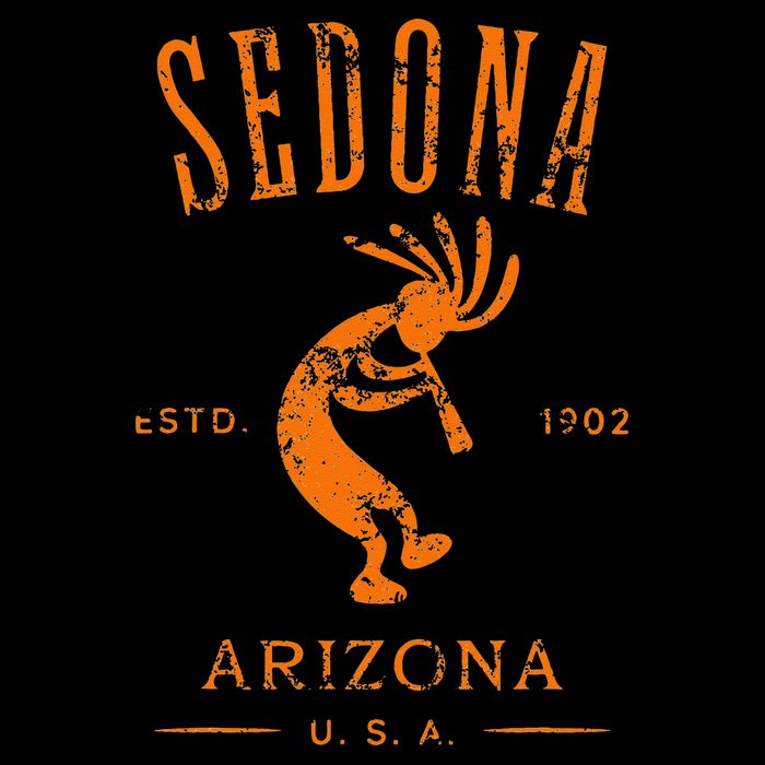 Sedona Arizona Kokopelli Souvenir Distressed Design 7-Panel Snapback Hat