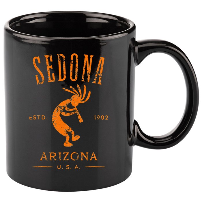 Sedona Arizona Kokopelli Souvenir Distressed Design 11oz C Handle Ceramic Mug