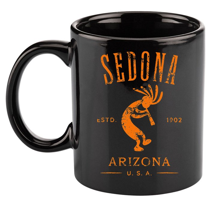Sedona Arizona Kokopelli Souvenir Distressed Design 11oz C Handle Ceramic Mug