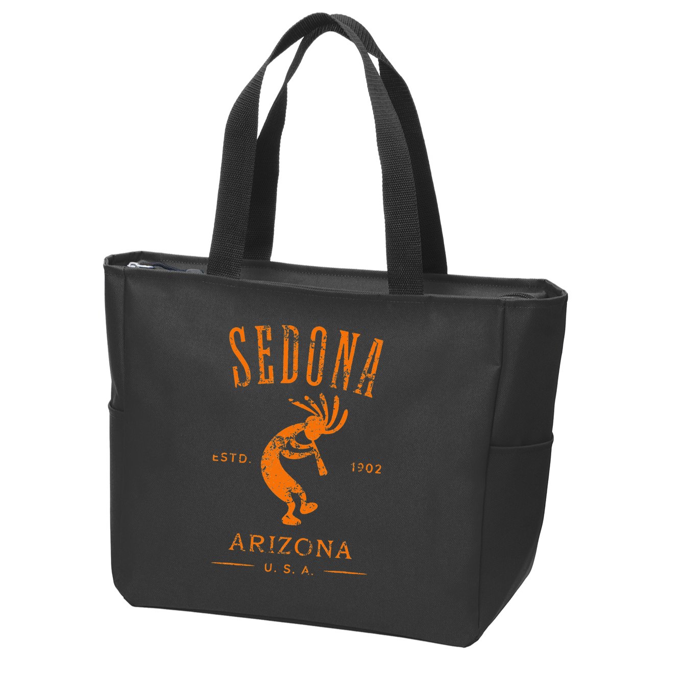Sedona Arizona Kokopelli Souvenir Distressed Design Zip Tote Bag