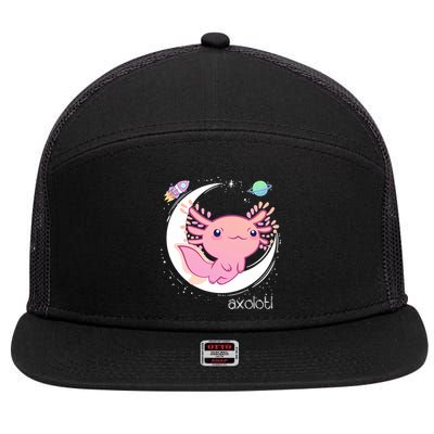 Space Axolotl Kawaii  Pastel Goth  Japan Anime Comic 7 Panel Mesh Trucker Snapback Hat