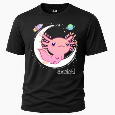 Space Axolotl Kawaii  Pastel Goth  Japan Anime Comic Cooling Performance Crew T-Shirt