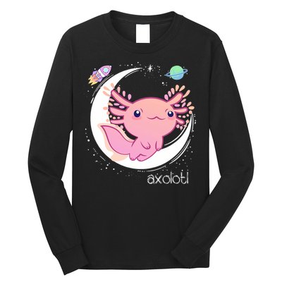 Space Axolotl Kawaii  Pastel Goth  Japan Anime Comic Long Sleeve Shirt