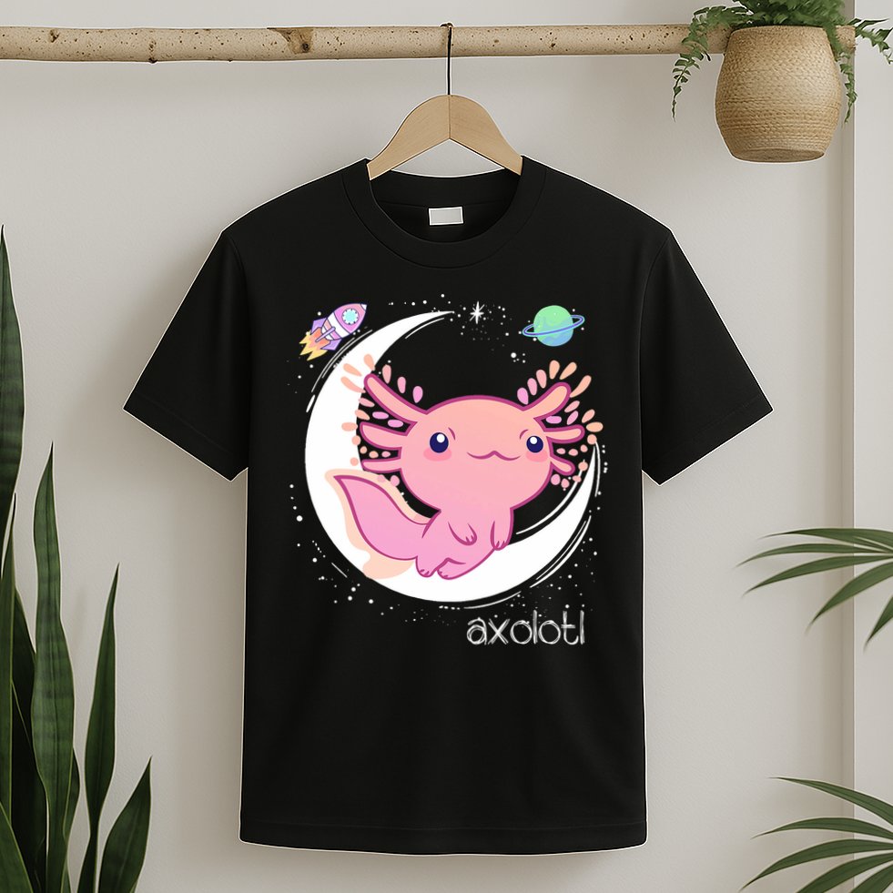 Space Axolotl Kawaii  Pastel Goth  Japan Anime Comic T-Shirt