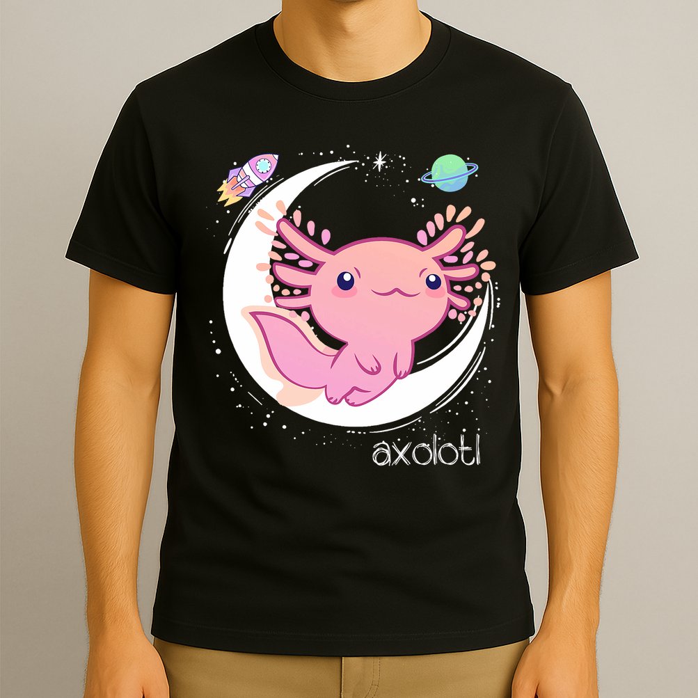 Space Axolotl Kawaii  Pastel Goth  Japan Anime Comic T-Shirt