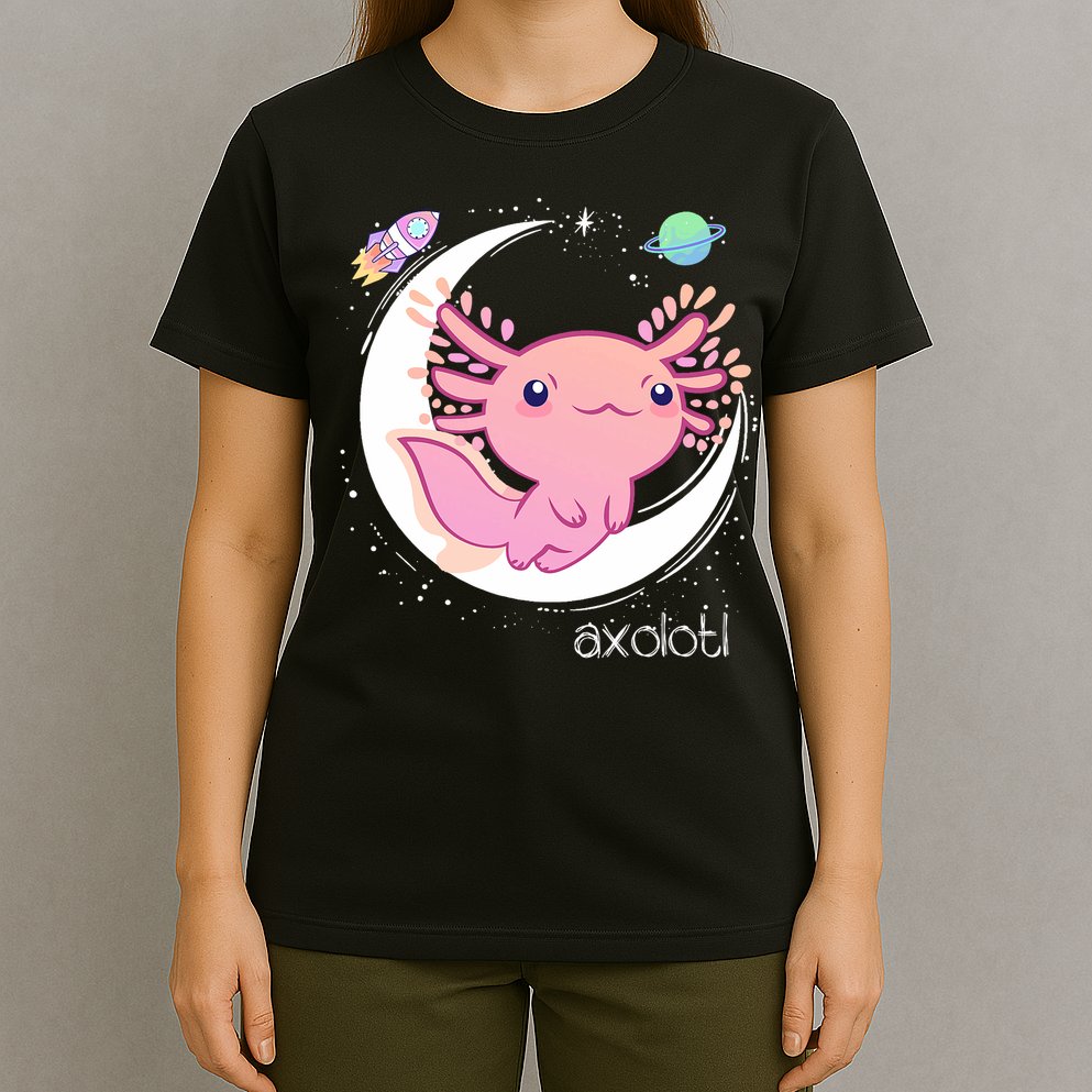 Space Axolotl Kawaii  Pastel Goth  Japan Anime Comic T-Shirt