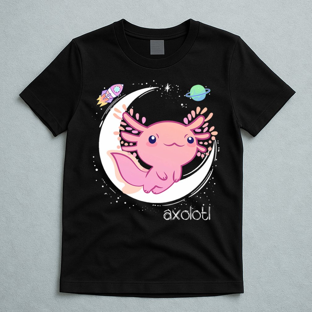 Space Axolotl Kawaii  Pastel Goth  Japan Anime Comic T-Shirt