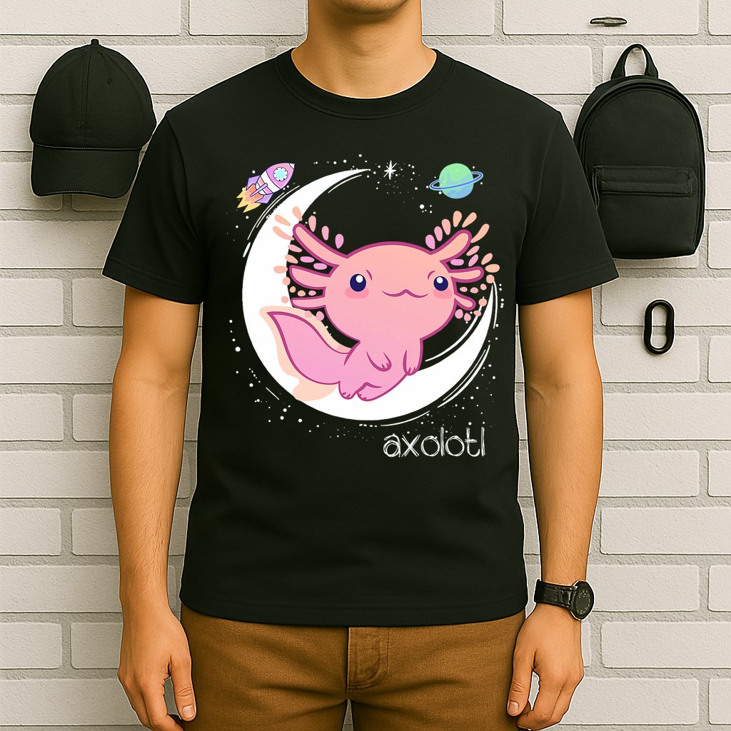 Space Axolotl Kawaii  Pastel Goth  Japan Anime Comic T-Shirt